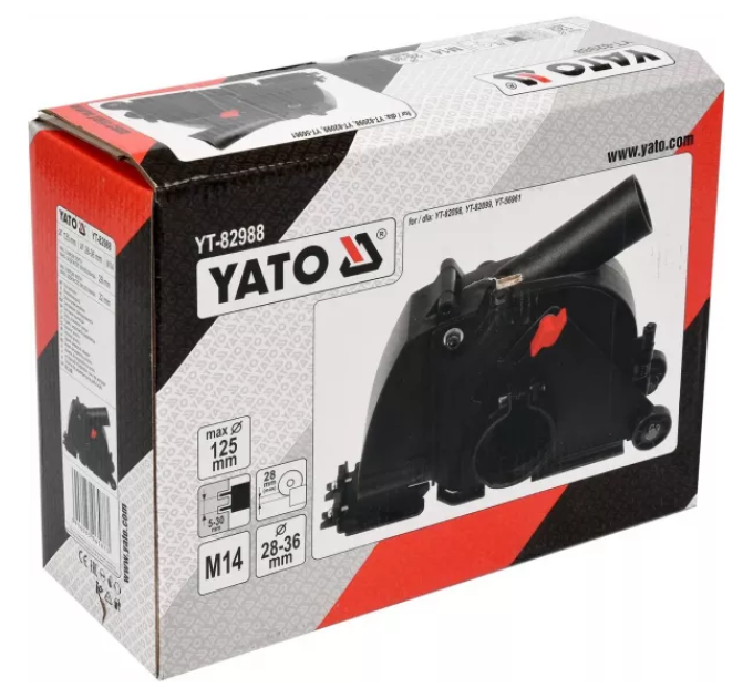 Кожух із системою пиловидалення для болгарки 125 мм YATO YT-82988