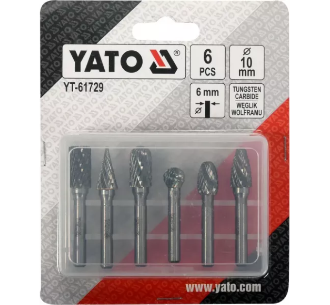 Фрези з металевим хвостовиком 6 шт. YATO YT-61729 D-5