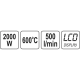 Фен будівельний з дисплеєм 2000 Вт YATO YT-82293