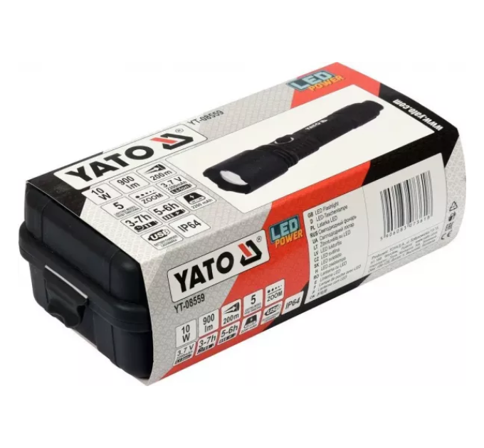 Світлодіодний ліхтарик 10 Вт YATO YT-08559 В-3