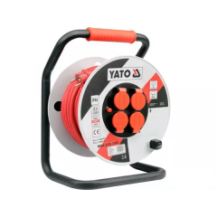 Подовжувач на котушці 50 метрів 4 розетки YATO YT-8108