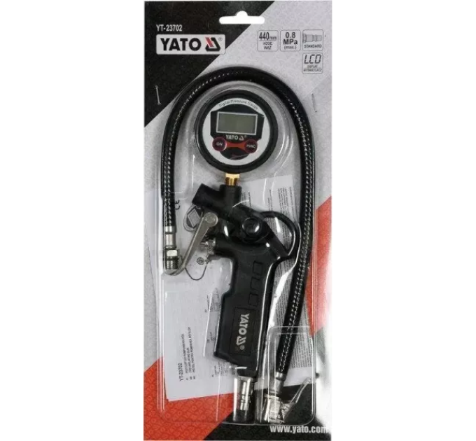 Пістолет для підкачки коліс з цифровим манометром YATO YT-23702 C-5