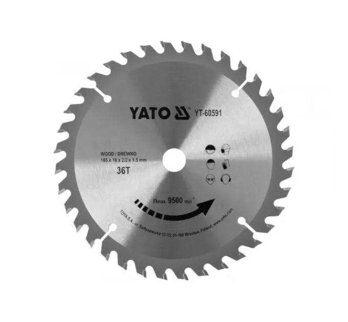 Пиляльний диск WIDIA для дерева 165х36Tх16мм YATO YT-60591 I-2 Пиляльний диск WIDIA для дерева 165х36Tх16мм YATO YT-60591 I-2