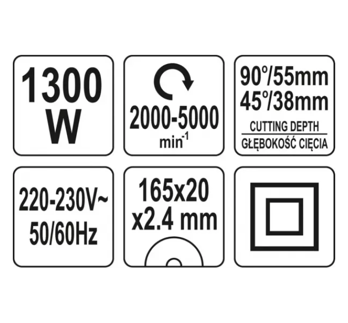 Пила погружна 1300 Вт YATO YT-82168  I-2