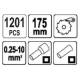 Обтискні кліщі для втулок 0,25-10 мм² в комплекті 1200 шт YATO YT-23052   B-2