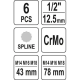 Набір ударних ключів SPLINE 1/2" YATO YT-10652 А-3