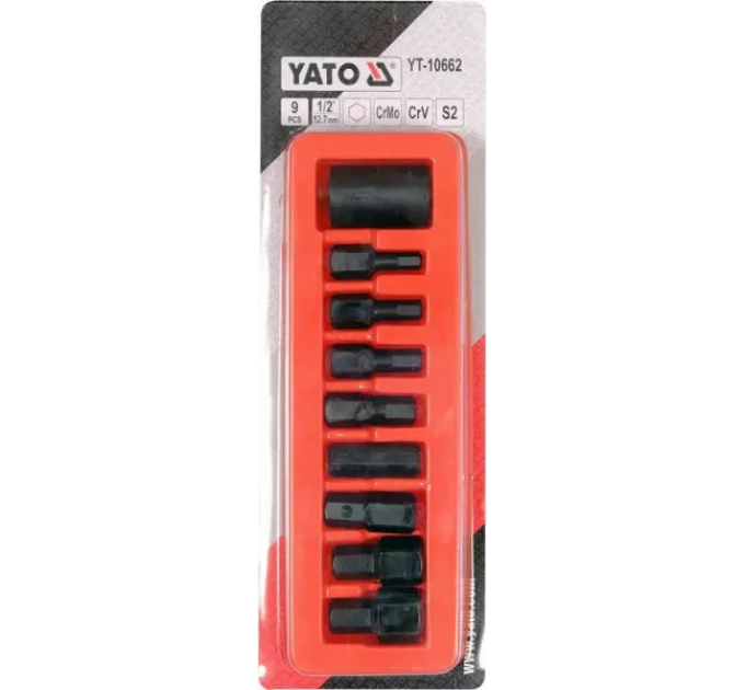 Набір ударних головок HEX 1/2" YATO YT-10662 D-3