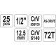Набір торцевих головок в кейсі 25 предметів YATO YT-12671   А-2