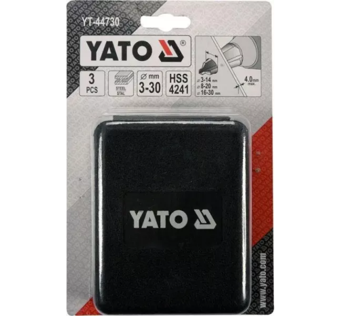 Набір конусних свердел по металу YATO YT-44730 D-4