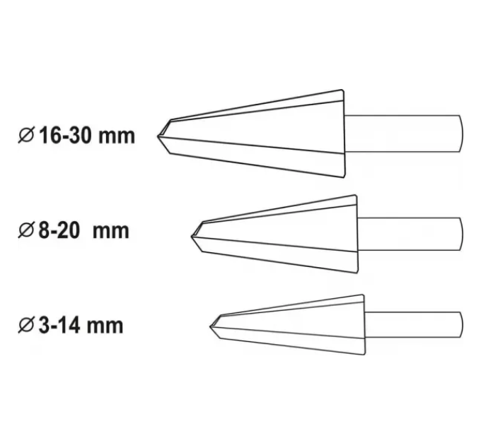 Набір конусних свердел по металу YATO YT-44730 D-4