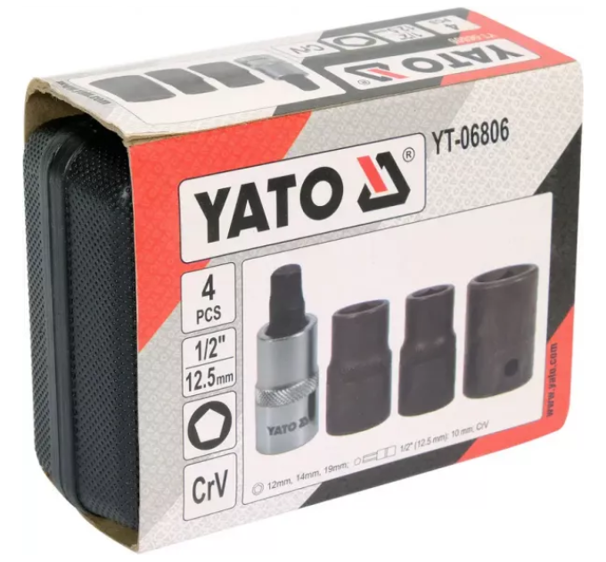 Набір з п'ятиразових головок для гальмівних супортів YATO YT-06806 D-3