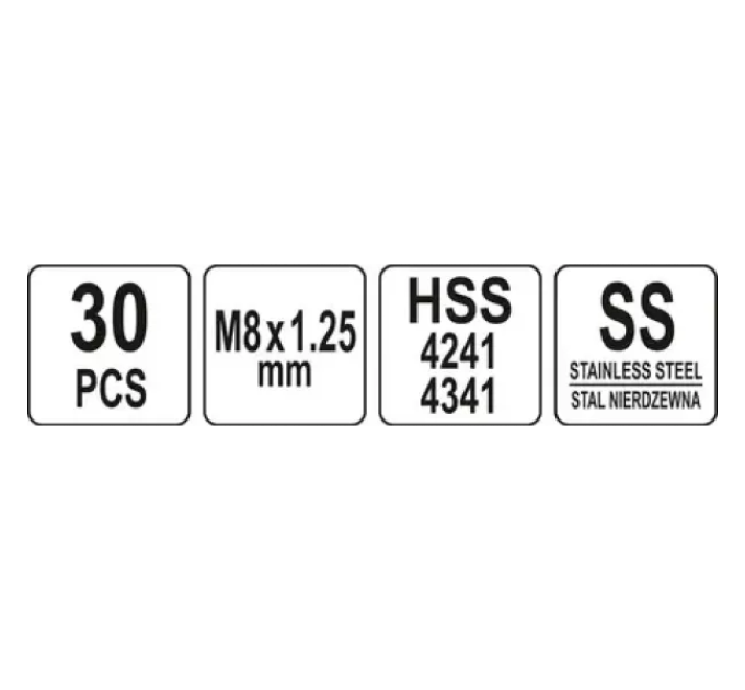 Набір для ремонту різьблення M8x1,25 YATO YT-17633 D-4