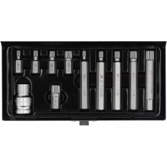 Набір викруткових насадок Spline M5-M12 з перехідником 1/2" 11 шт. YATO YT-0415 D-4
