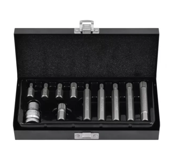 Набір викруткових насадок Spline M5-M12 з перехідником 1/2" 11 шт. YATO YT-0415 D-4