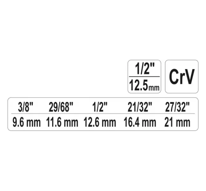 Квадратний ключ 1/2" YATO YT-03317 D-3