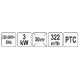 Електричний нагрівач PTC 3 кВт YATO YT-99720