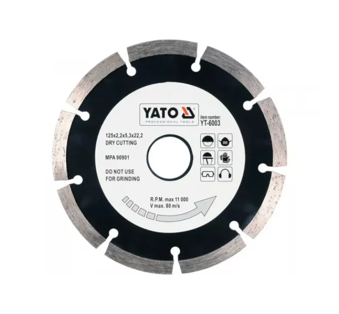 Диск сегментний відрізний алмазний 125 мм YATO YT-6003 Диск сегментний відрізний алмазний 125 мм YATO YT-6003