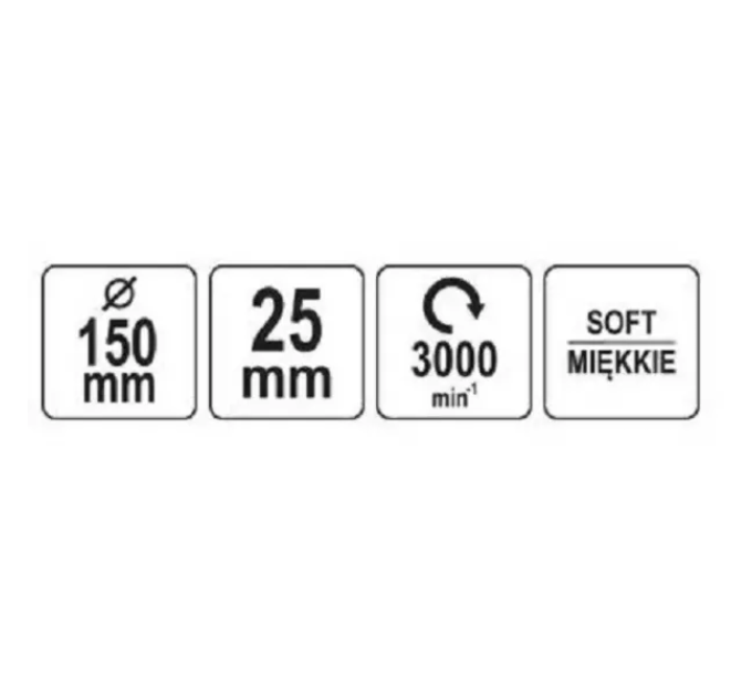 Губка полірувальна на липучці 130х150х25мм, м'яка YATO YT-47892