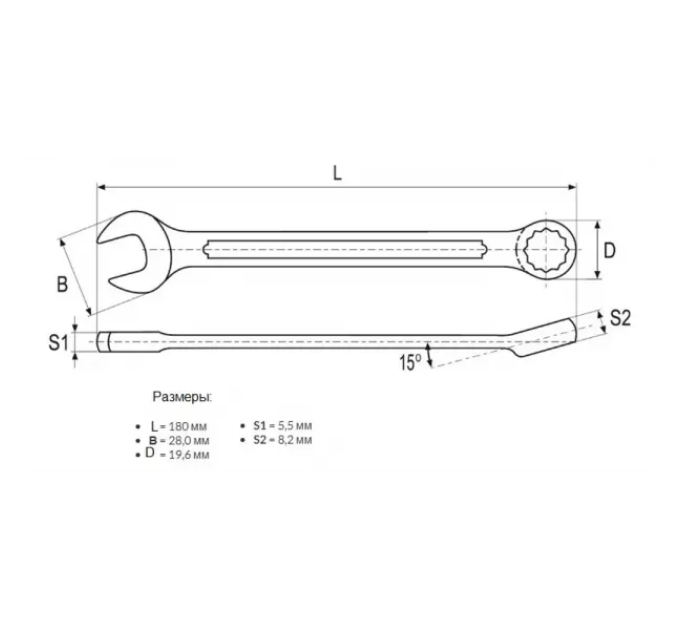 Гайковий ключ комбінований з полірованою головкою 13 мм YATO YT-0342 D-5
