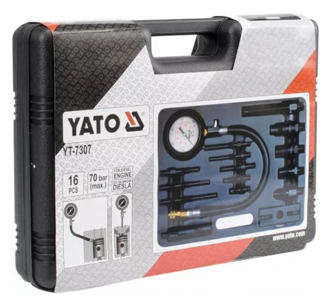 Вимірювач тиску компресії в дизельних двигунах YATO YT-7307 A-5