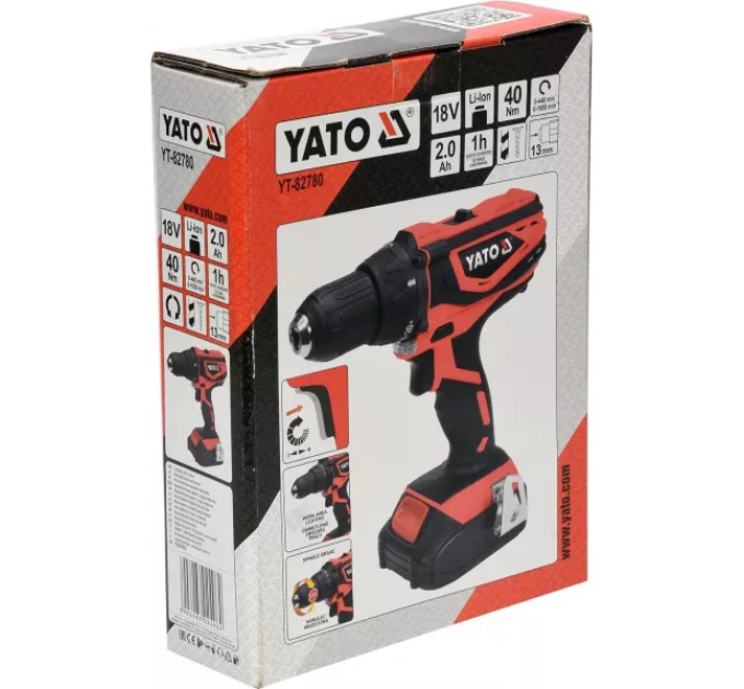 Акумуляторний двошвидкісний шуруповерт YATO YT-82780 А-1