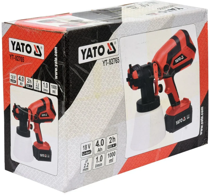 Краскопульт акумуляторний 18В 4Ач YATO YT-82765