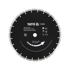 Алмазний диск по бетону 350х25.4мм, сухе та вологе різання YATO YT-60003 для YT-82158